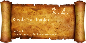 Kovács Lenke névjegykártya